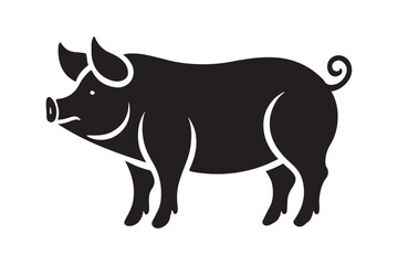 Pig silhouette vector art