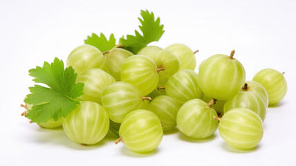 Green Grapes with Leaf