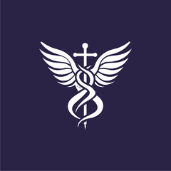 Minimalist medical logo in vector