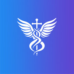 Minimalist medical logo in vector