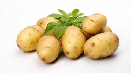 Bunch of Potatoes with Leaf