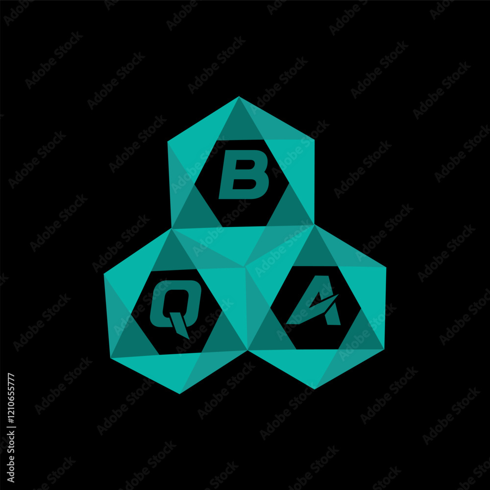 Fototapete bqa creative minimalist letter logo. bqa unique vector initials alphabet letter logo design