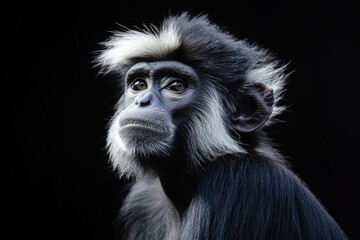 Obraz premium Monkey face on a dark background