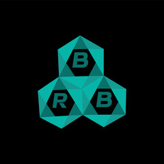 Fototapeta premium BRB creative minimalist letter logo. BRB unique vector initials alphabet letter logo design