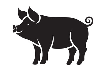 Pig silhouette vector art