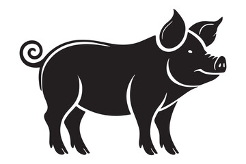 Pig silhouette vector art