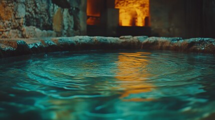 With the countertop aglow, water elegantly enters the modern kitchen sink