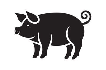 Pig silhouette vector art