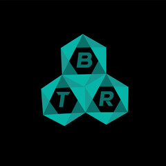 Fototapeta premium BTR creative minimalist letter logo. BTR unique vector initials alphabet letter logo design