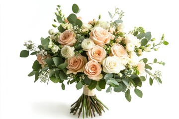 Soft Floral Bouquet with Elegant Roses and Greenery
