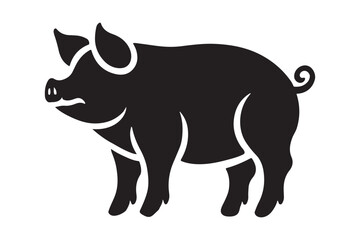 Pig silhouette vector art