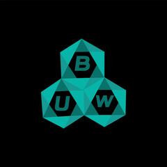 Fototapeta premium BUW creative minimalist letter logo. BUW unique vector initials alphabet letter logo design