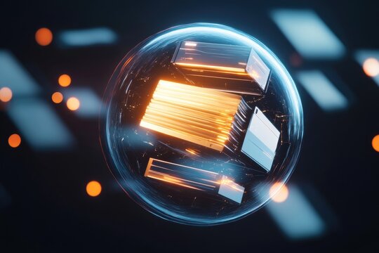 A spherical container filled with books, ideal for representing knowledge or literature