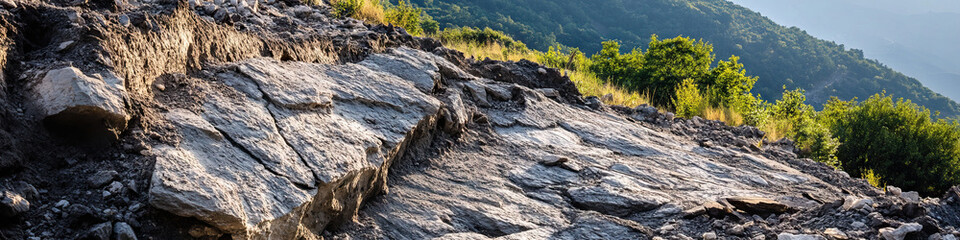 Hillside Exposure of Bedrock and Soil Layers
