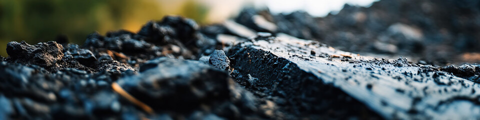 Close-up of Dark, Textured Soil Surface