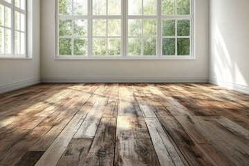 Architectural Photography of an Empty White Room Panorama, Centering on Minimalist Interior Design and Blank Space