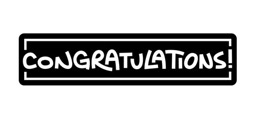 Congratulations sticker. Hand drawn letters for congratulating message banner.
