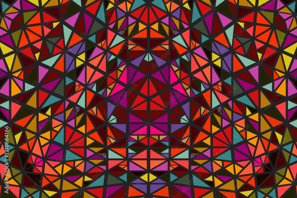 Poster geometrical dynamic radial pattern mosaic web background