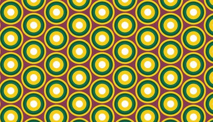 Fototapeta premium Geometric vector design of circle pattern combination of yellow and green colors on dark color background. Perfect for textile and paper printing