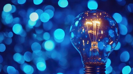 A single light bulb sits on a wooden table, ready for use