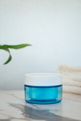 Monstruizer on white background. Beauty concept. Skincare product mockup. Frame composition.