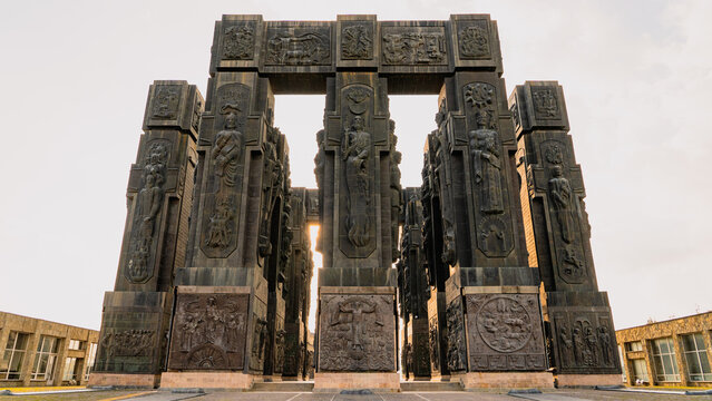 The Chronicle of Georgia is a monument located on Keeni Hill near the Tbilisi sea.