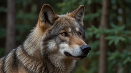 Fototapeta premium A grey wolf Canis lupus