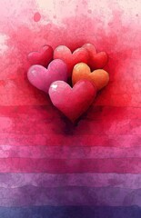 Obraz premium Valentines Day card with hearts.
