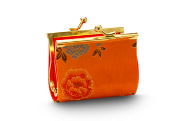 Colorful purse on white background