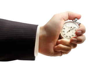 Stopwatch in male hand