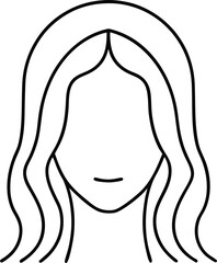 Simple Line Drawing of a Woman with Wavy Hair