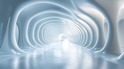 Obraz premium Abstract futuristic glowing tunnel interior.