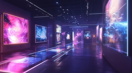 Nft Marketplace As A Futuristic Art Gallery