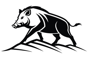 minimalist wild boar logo design