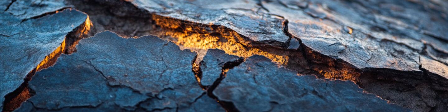 Cracked Earth Surface with Exposed Sublayer