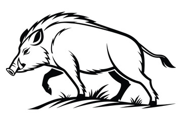 minimalist wild boar logo design