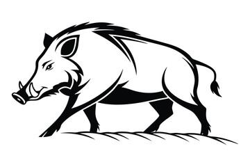 minimalist wild boar logo design