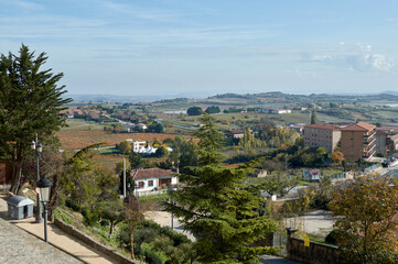 Obraz premium Paisaje de La guardia. Casitas y vegetación. 
