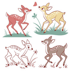 Cute Baby Deer Vector Set for Nursery, Kids, and Animal-Themed Artwork