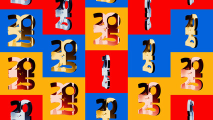 Fototapeta premium 2025 year concept 3d illustration