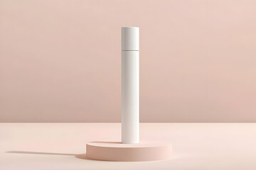 A white tube mockup for cosmetic packaging, showcasing blank space for designs or branding.