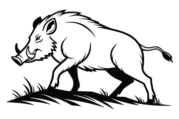 minimalist wild boar logo design