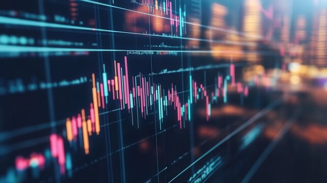 Digital Screen With Stock Market Data - Powered by Adobe