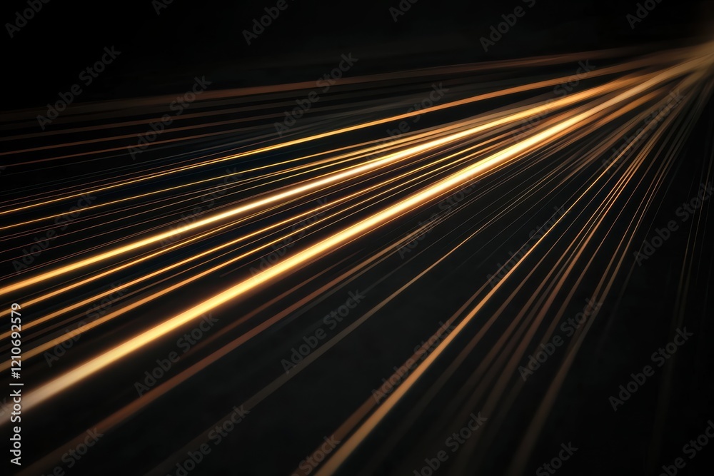 Poster dynamic lines of light on a black matte background create an engaging visual experience