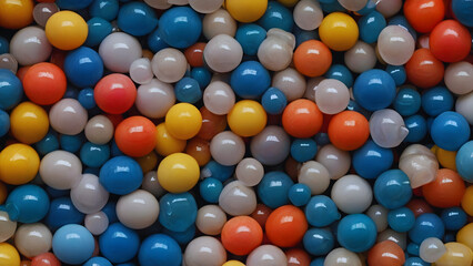 colorful plastic candy balls in a childcare center 