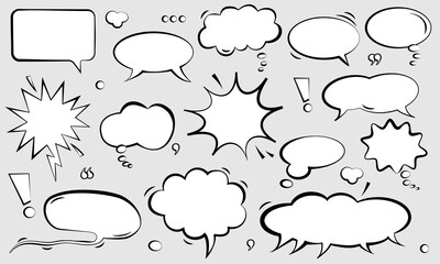 set of speech bubbles