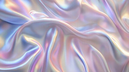 Fototapeta premium Iridescent silk-like fabric with smooth flowing folds