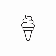 soft ice cream cone icon sign vector