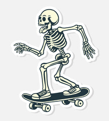 Fototapeta premium Art & Illustration skull skateboard vector clip art