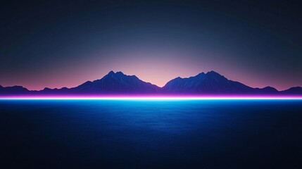 Fototapeta premium Futuristic Landscape with Neon Glow